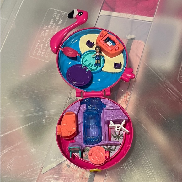polly pocket Other - Polly pocket Flamingo Compact Playset with Pink and Blue Colors